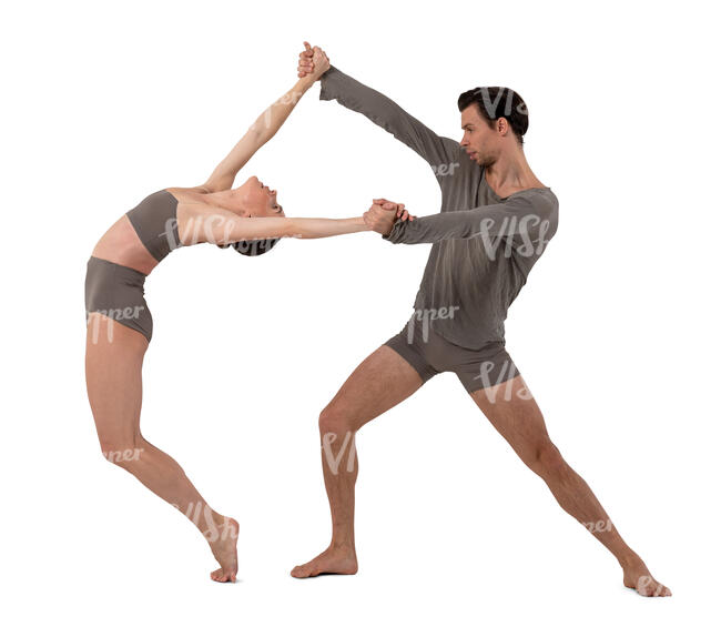 two cut out dancers performing modern dance