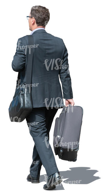 businessman with a suitcase walking
