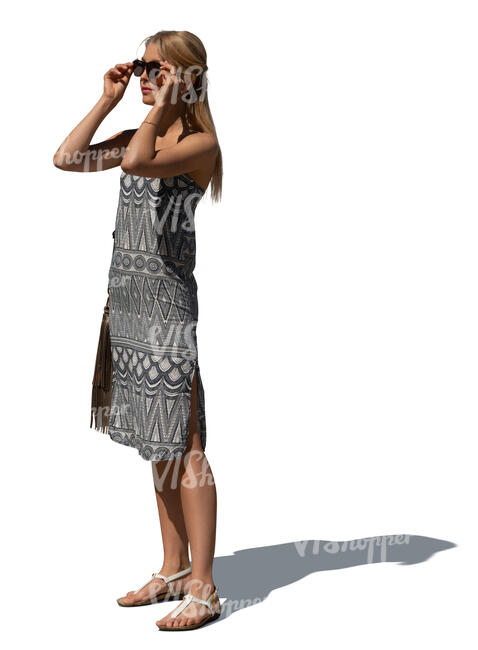 cut out woman in a summer dress standing
