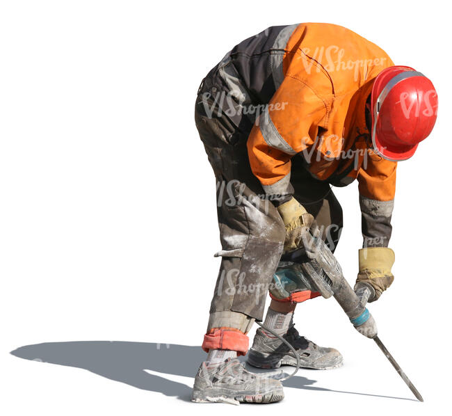 workman drilling with a jackhammer