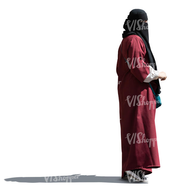 muslim woman with a niqab standing