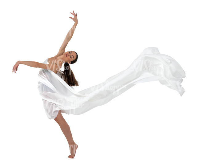 cut out female dancer performing modern dance