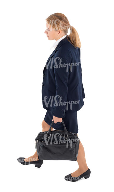 cut out top view of a busineswoman walking