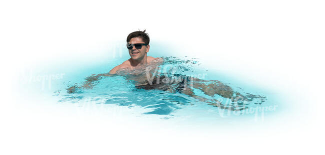 cut out man swimming