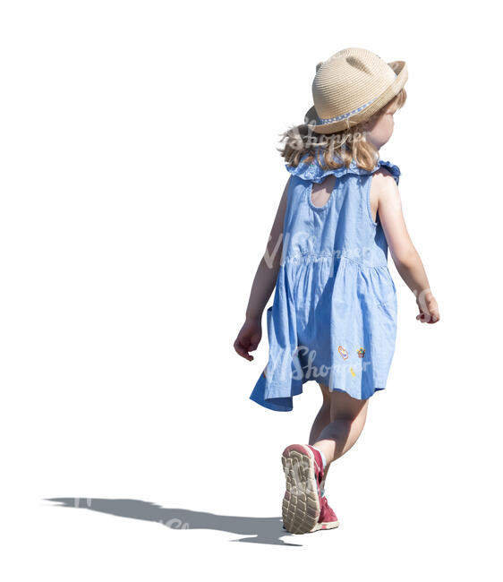 cut out little girl in a dress running