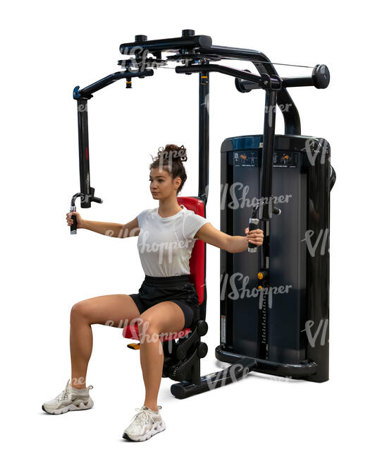 cut out woman working out in a gym