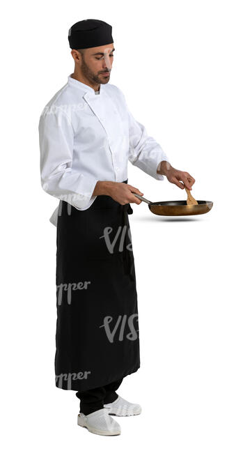 cut out male chef working in the kitchen