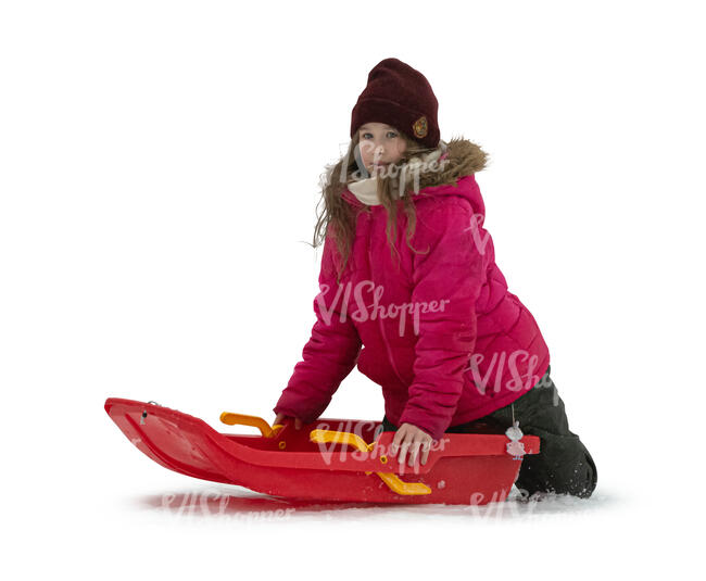 cut out little girl sleighing