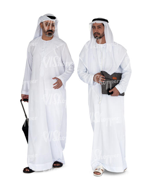 two cut out arab men walking