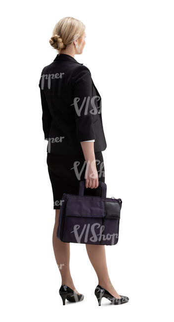 cut out businesswoman standing