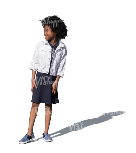 cut out little black girl standing