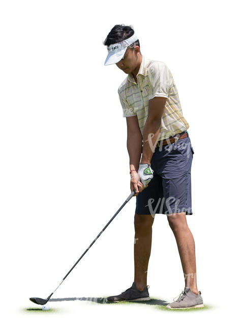 cut out man playing golf