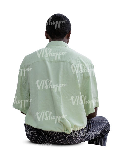 cut out man sitting seen from back angle