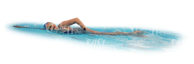 cut out woman swimming