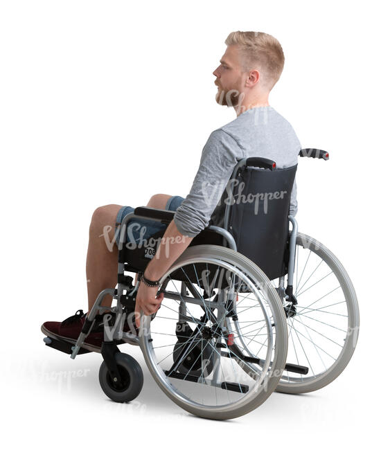 cut out man sitting in a wheelchair