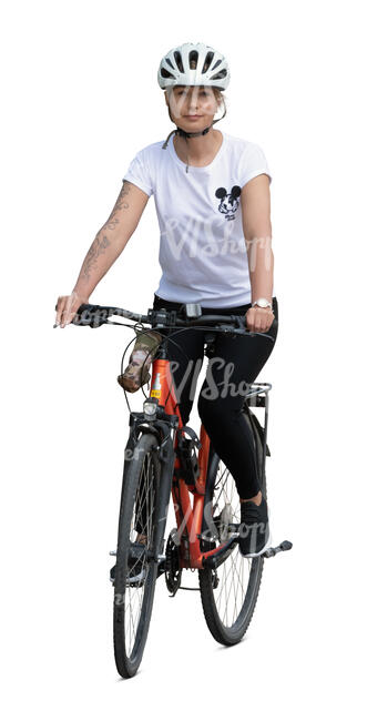 cut out woman cycling