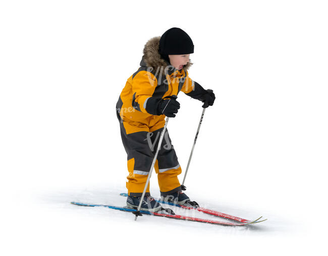 cut out little boy skiing
