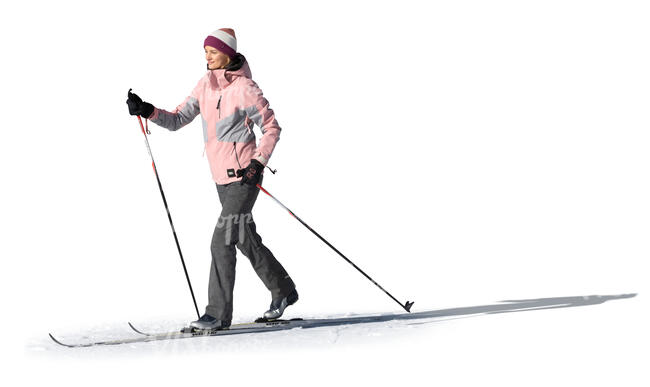 cut out woman skiing