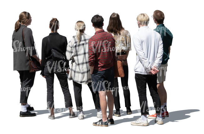 cut out group of young people standing