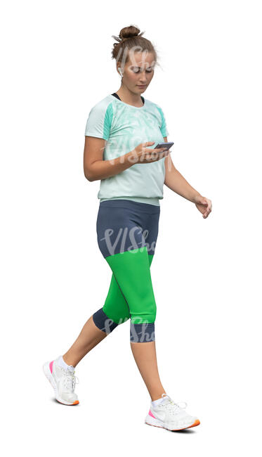 cut out young woman going to work out