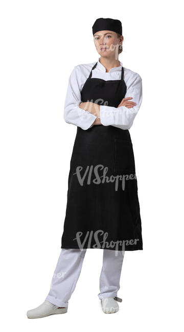 cut out female chef standing