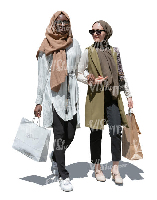 two cut out muslim women shopping