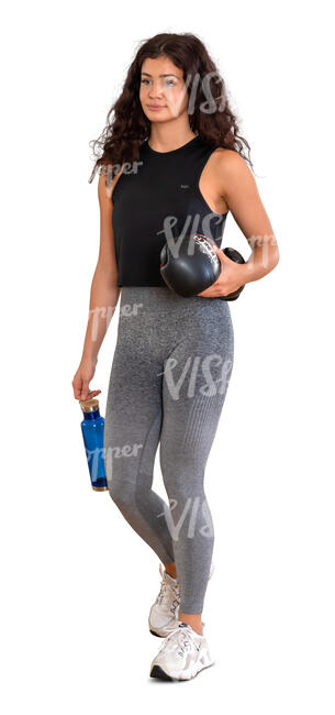 cut out woman coming from a boxing class