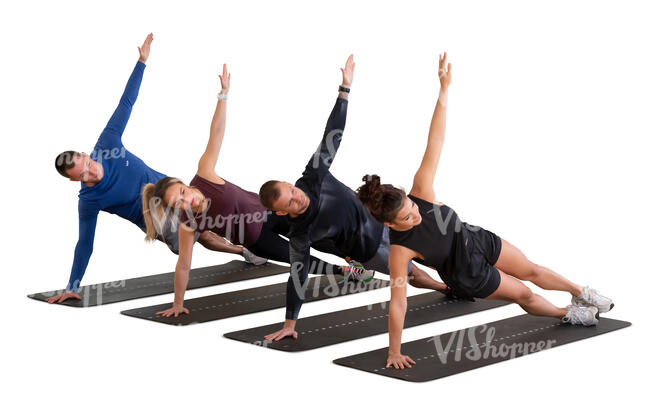 cut out group of people doing aerobic exercises