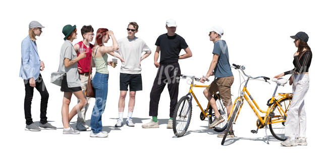 cut out group of young people hanging out