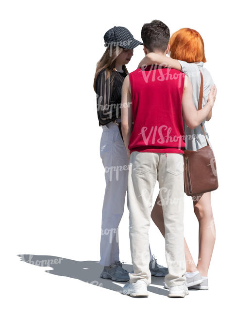 cut out group of young people standing