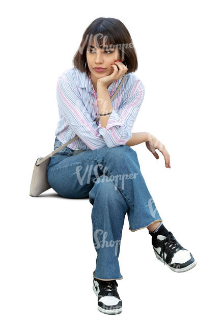 cut out woman sitting