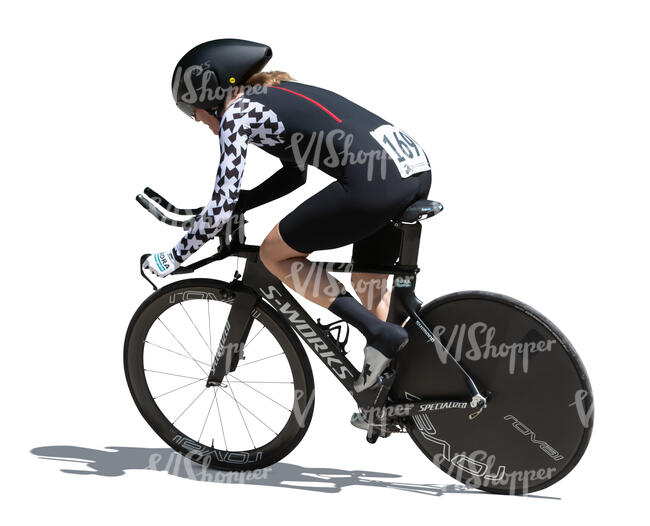 cut out track cyclist riding a bike