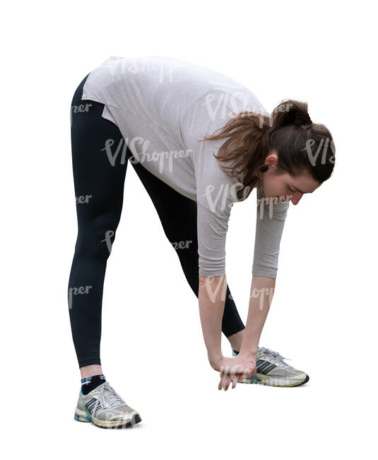 cut out woman doing stretching exercises