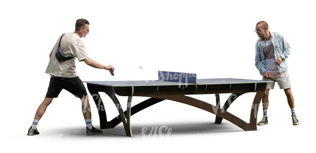 two men playing table tennis