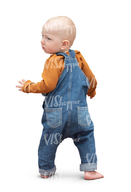 cut out little baby boy walking