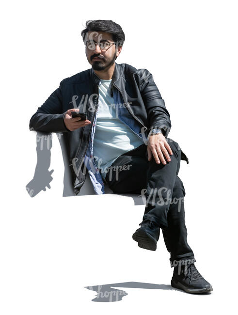 cut out middle eastern man sitting