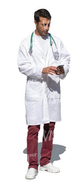 cut out male doctor standing outside