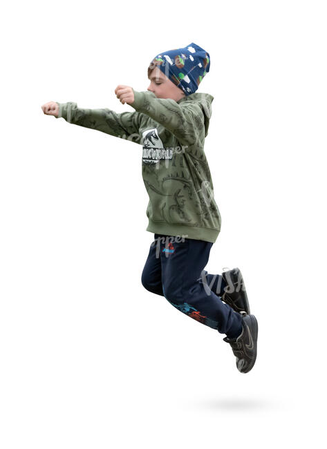 cut out little boy jumping