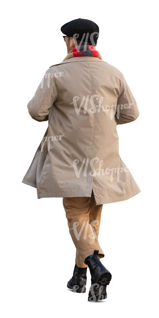 man in a trendy trenchcoat walking