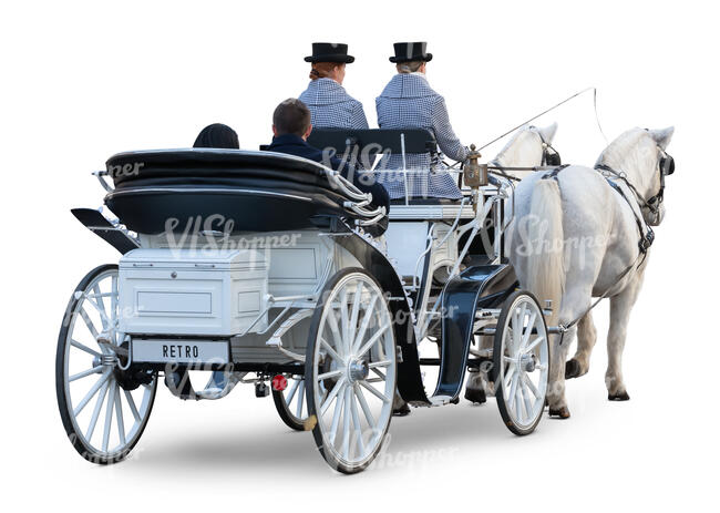 cut out people riding in a fancy horse carriage