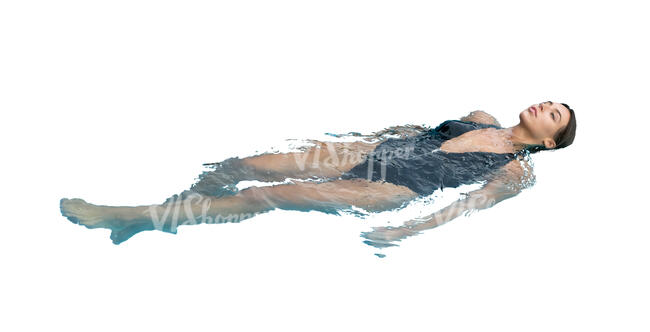 cut out woman swimming in the pool