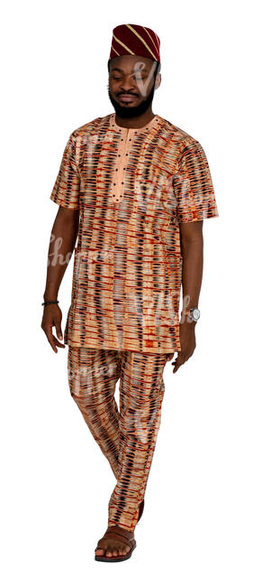 african man in ethnic outfit walking - VIShopper