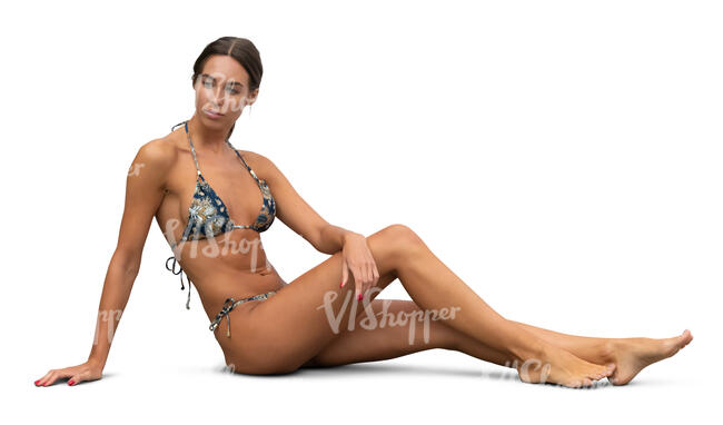 cut out woman in a bikini relaxing
