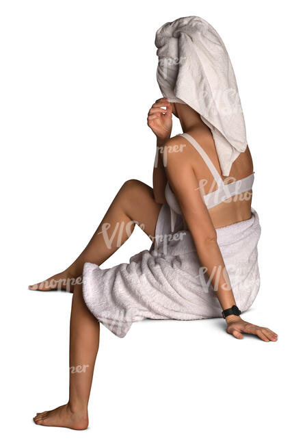 woman relaxing in a sauna