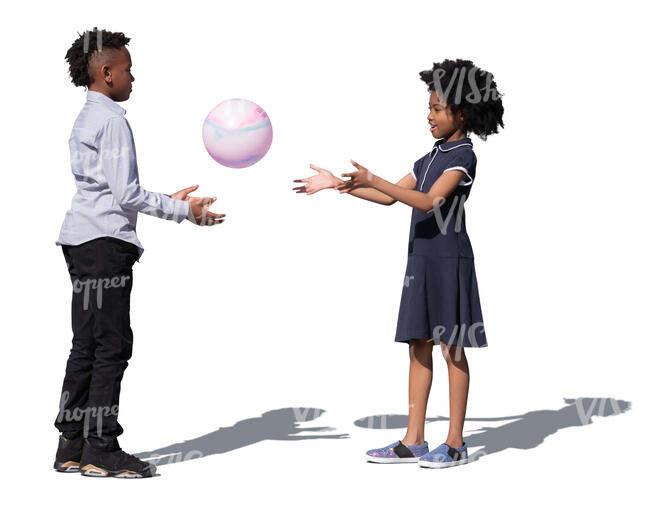 two black kids paying with a ball