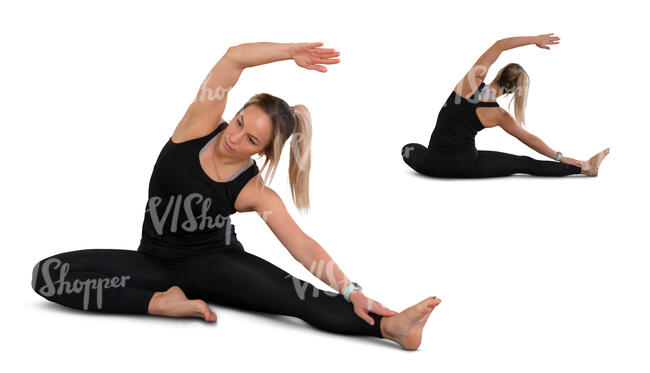 woman exercising in front of the mirror