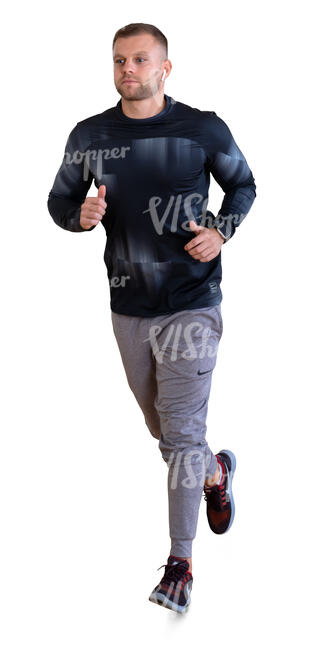 cut out sporty man running