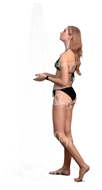 cut out woman going to have a shower