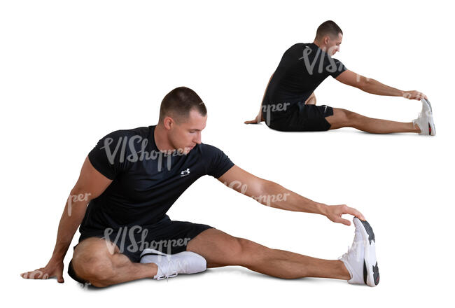 man with a mirror reflection doing exercises 