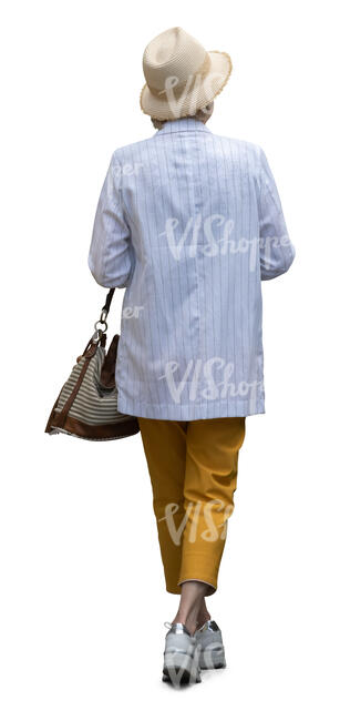 cut out older lady walking